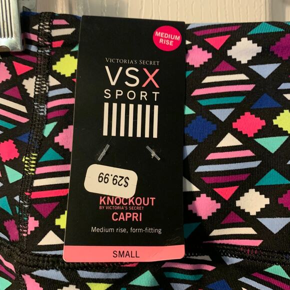 Victoria's Secret VSX Women's Knockout Capri Leggings Size S NEW Colorful Print - Picture 4 of 6